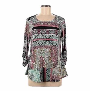 New Directions Boho Paisley Swing Blouse Women’s Size PL